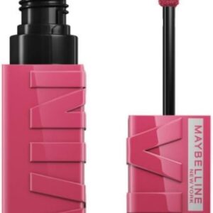 Maybelline New York Lip Colour, Smudge-free, Long Lasting up to 16h, Liquid Lipstick, Shine Finish, SuperStay Vinyl Ink, 50 Wicked