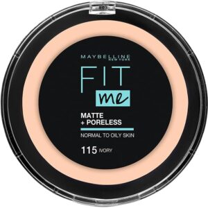 Maybelline New York Fit Me Matte & Poreless Powder, 115 Ivory, 12g