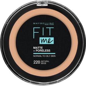 Maybelline New York Fit Me Matte and Poreless Powder, 220 Natural Beige, 12 gm